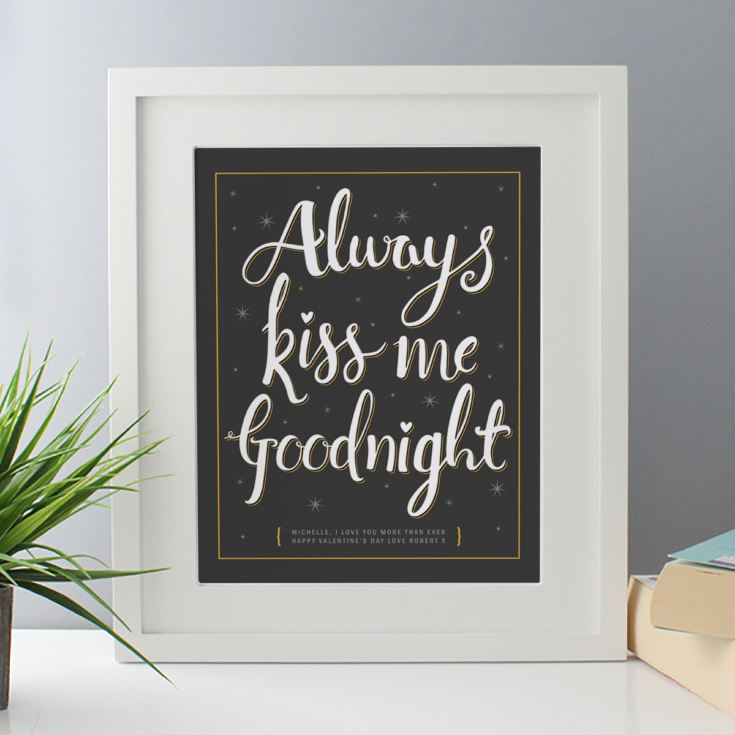 Personalised Always Kiss Me Goodnight Framed Print product image