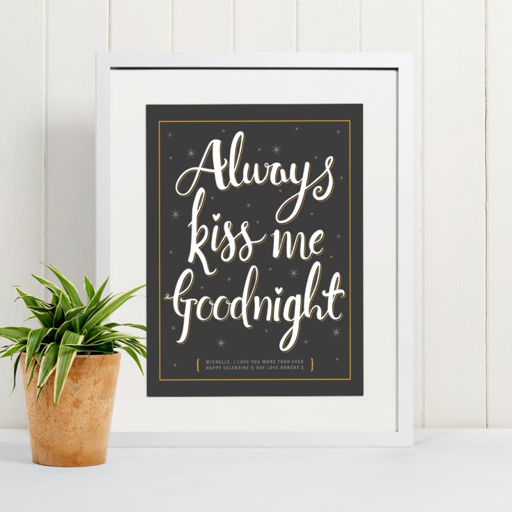 Personalised Always Kiss Me Goodnight Framed Print product image