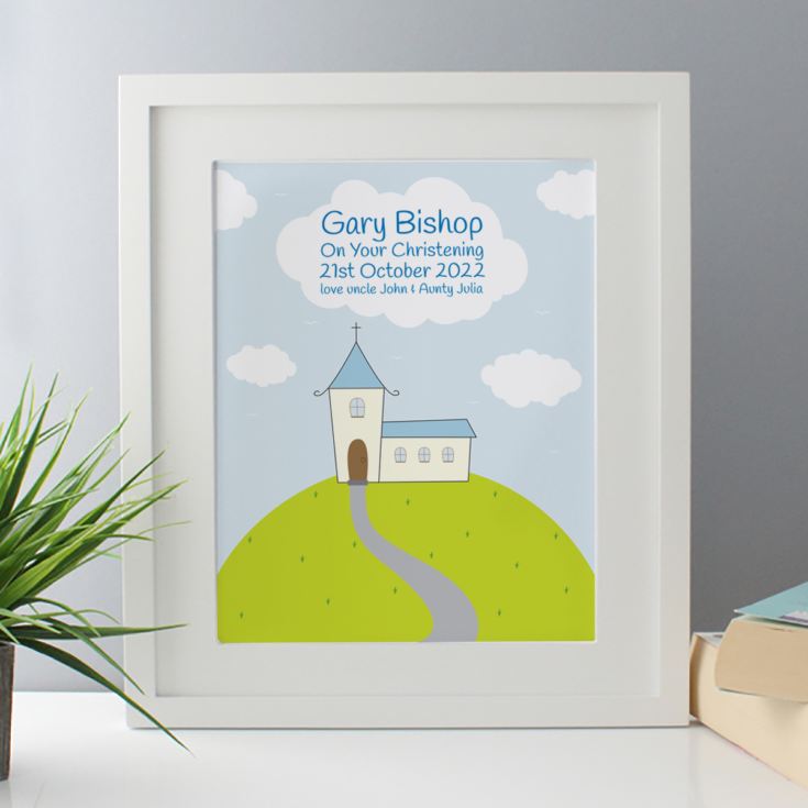 Personalised Boys Christening Framed Print product image