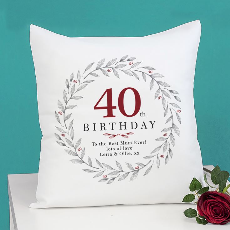 Personalised 40th Birthday Cushion product image