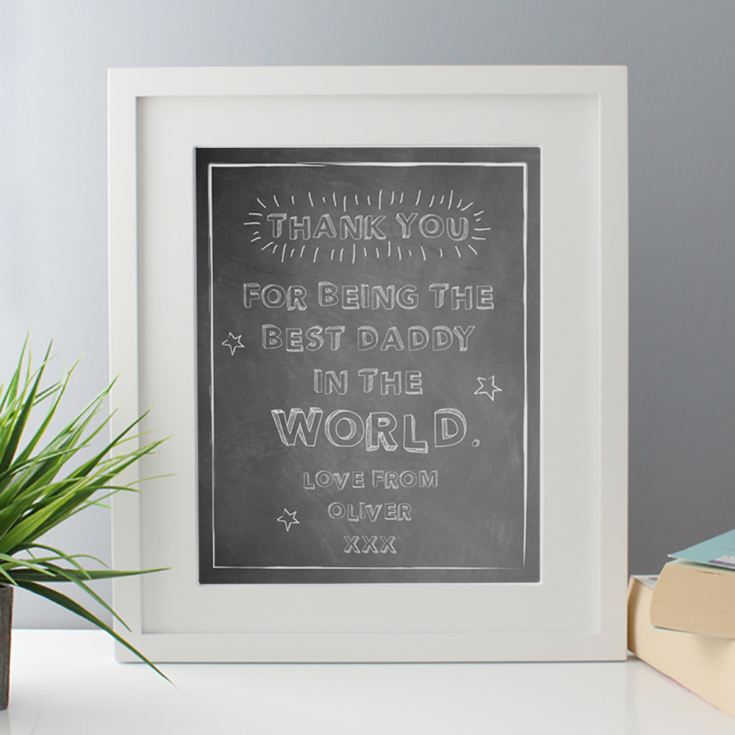 Personalised Best Daddy In The World Framed Print product image