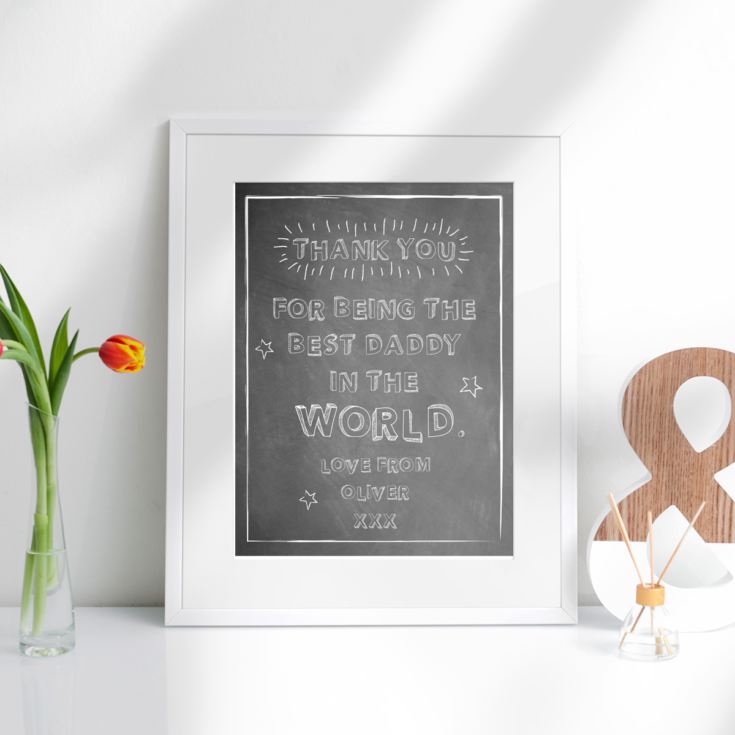 Personalised Best Daddy In The World Framed Print product image