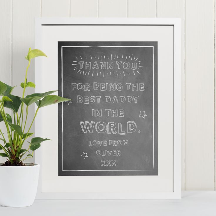 Personalised Best Daddy In The World Framed Print product image