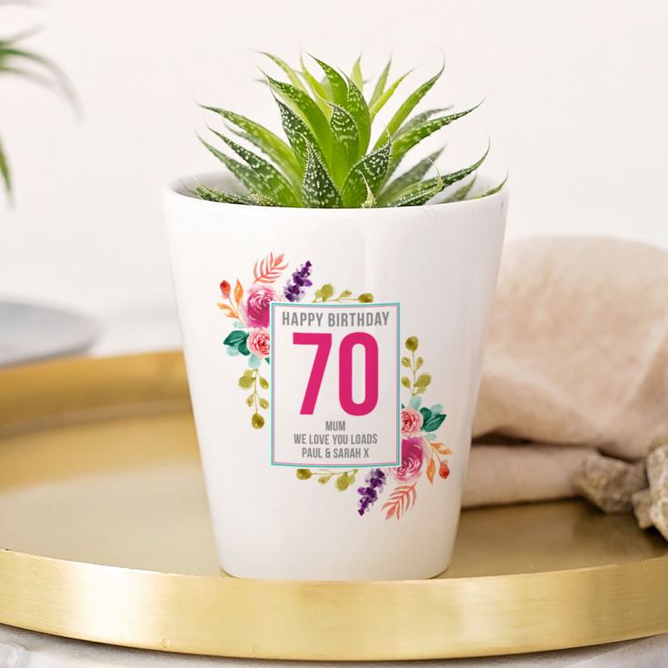 Personalised 70th Birthday Plant Pot product image