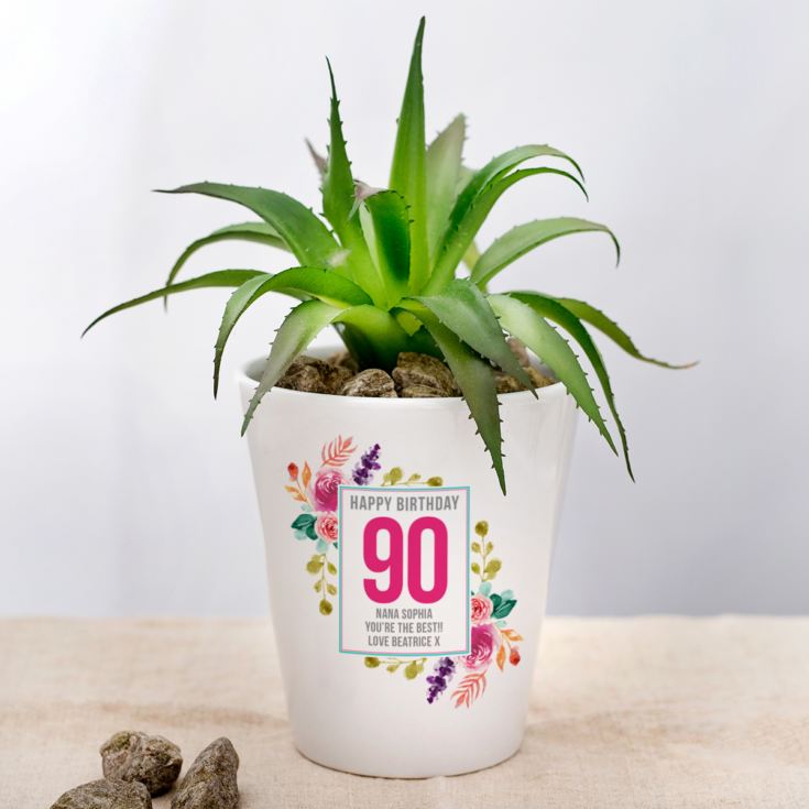 Personalised 90th Birthday Plant Pot product image