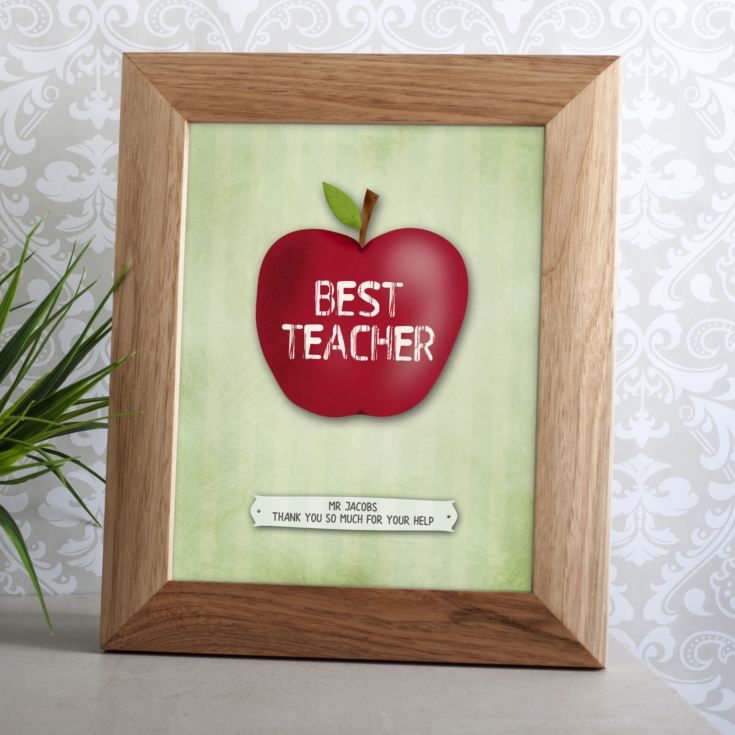 Personalised Best Teacher Apple Framed Print product image