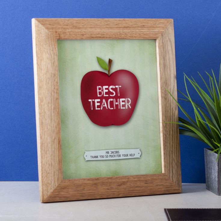 Personalised Best Teacher Apple Framed Print product image