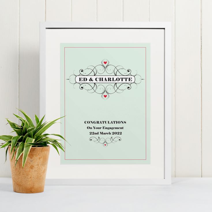 Personalised Engagement Framed Print product image