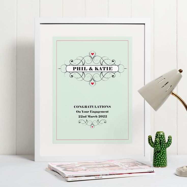 Personalised Engagement Framed Print product image