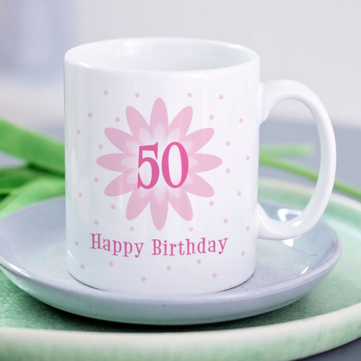 Pink Flower Birthday Mug product image