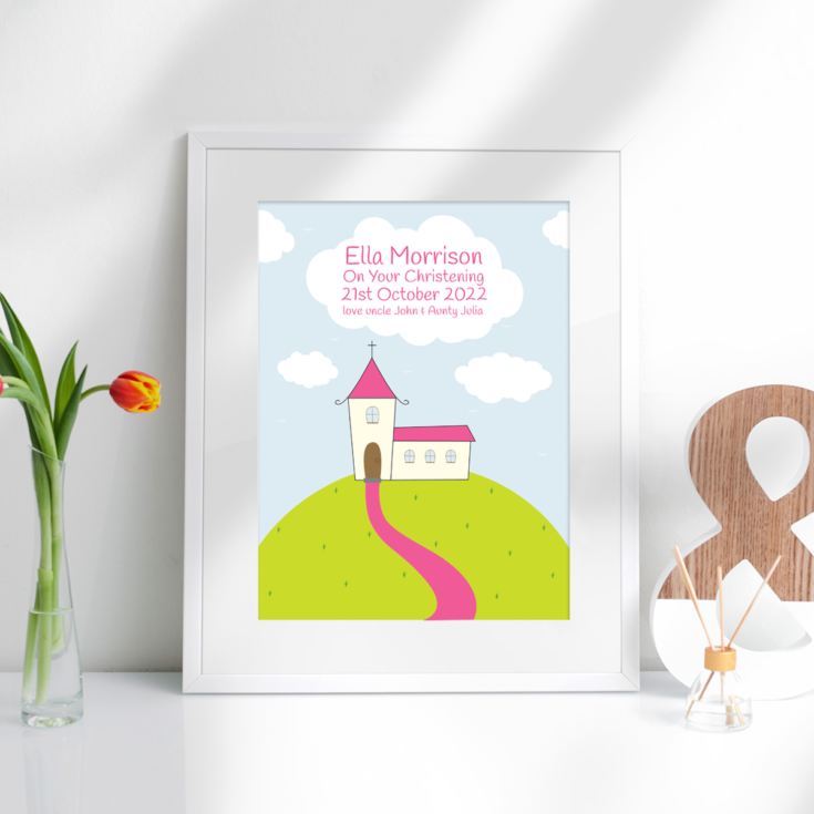 Personalised Girls Christening Framed Print product image