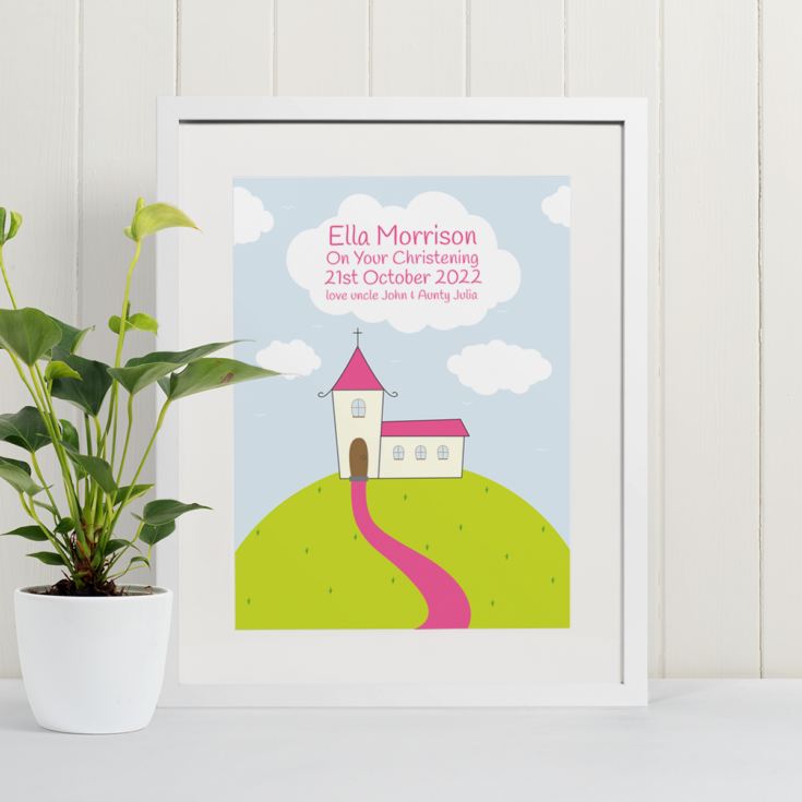 Personalised Girls Christening Framed Print product image