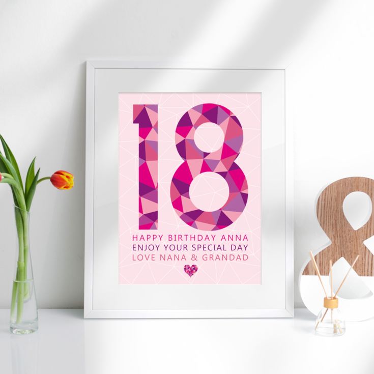 Personalised Girls 18th Birthday Framed Print product image