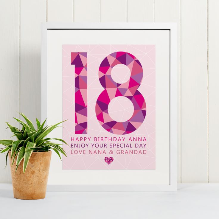 Personalised Girls 18th Birthday Framed Print product image