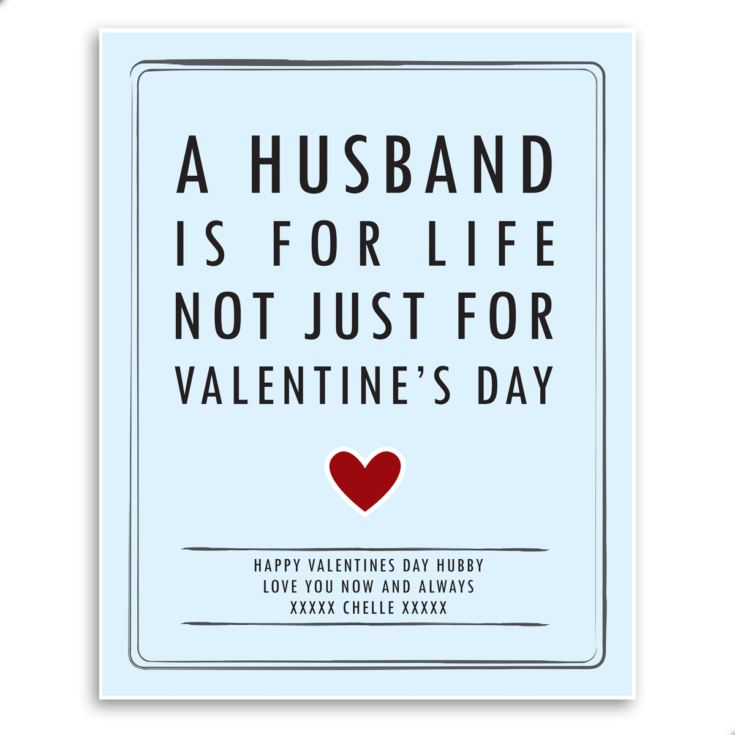 Personalised Husband For Life Valentine's Framed Print product image