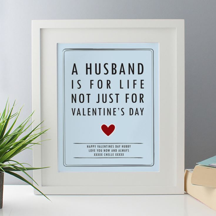 Personalised Husband For Life Valentine's Framed Print product image