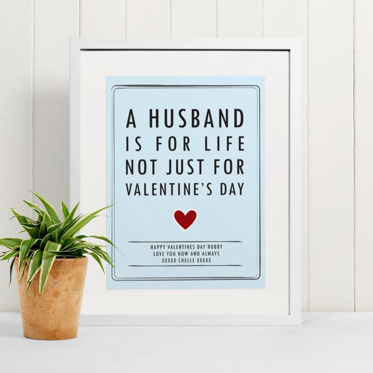 Personalised Husband For Life Valentine's Framed Print product image