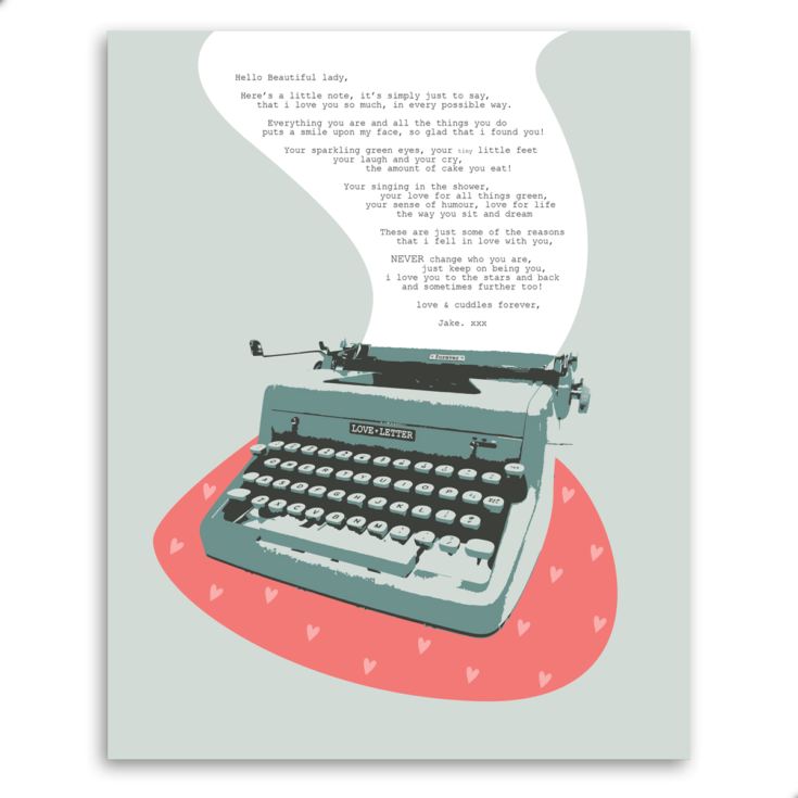 Personalised Love Letter Typewriter Framed Print product image