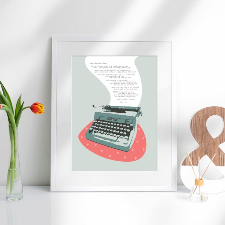 Personalised Love Letter Typewriter Framed Print product image