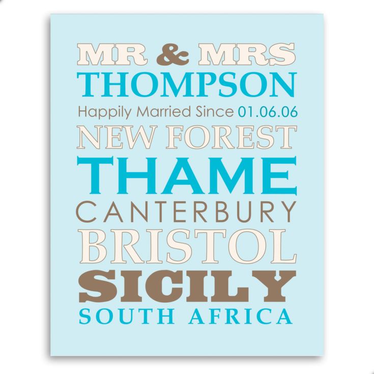Personalised Our Favourite Things - Mr & Mrs Framed Print product image