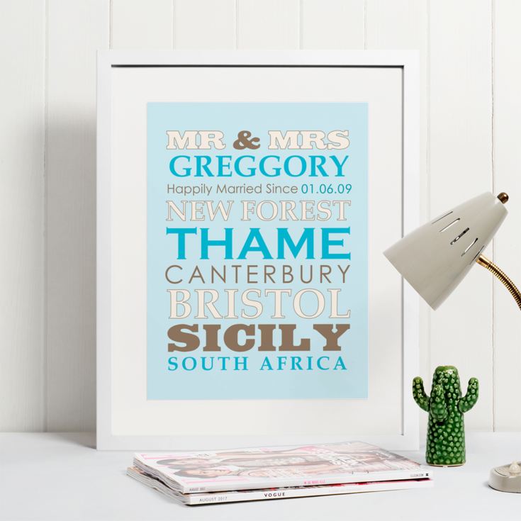 Personalised Our Favourite Things - Mr & Mrs Framed Print product image