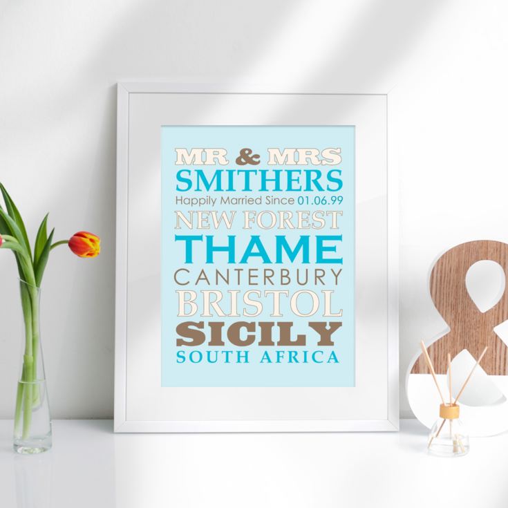 Personalised Our Favourite Things - Mr & Mrs Framed Print product image