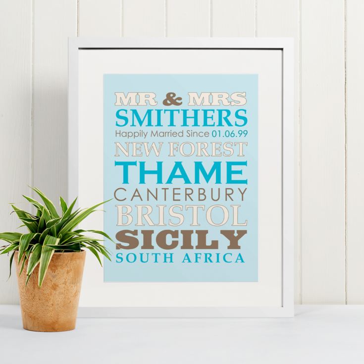 Personalised Our Favourite Things - Mr & Mrs Framed Print product image