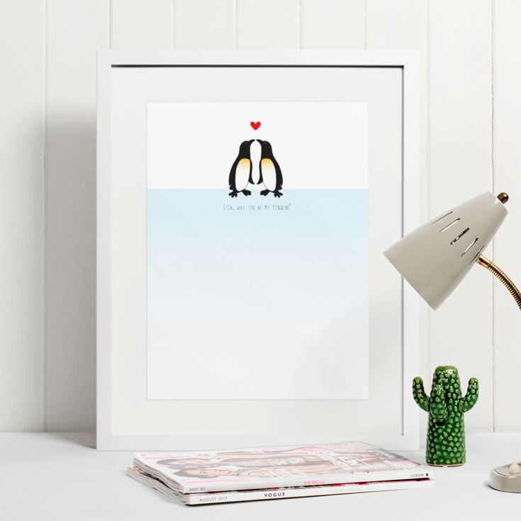 Personalised Penguin Framed Print product image