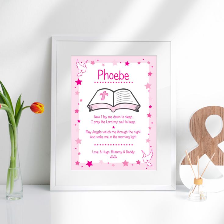 Personalised Prayer Girls Framed Print product image