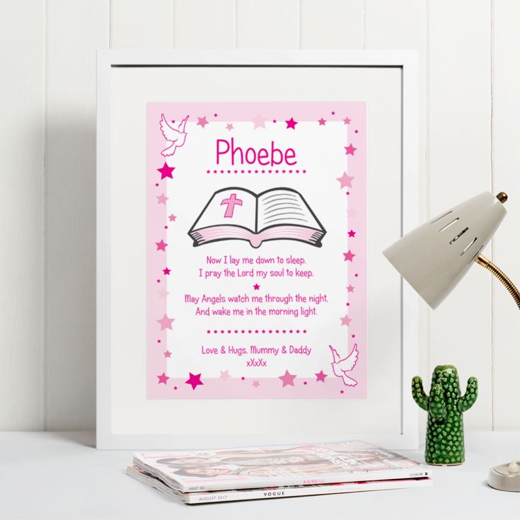 Personalised Prayer Girls Framed Print product image