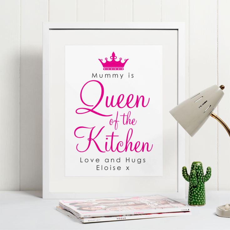 Personalised Queen of the Kitchen Framed Print product image