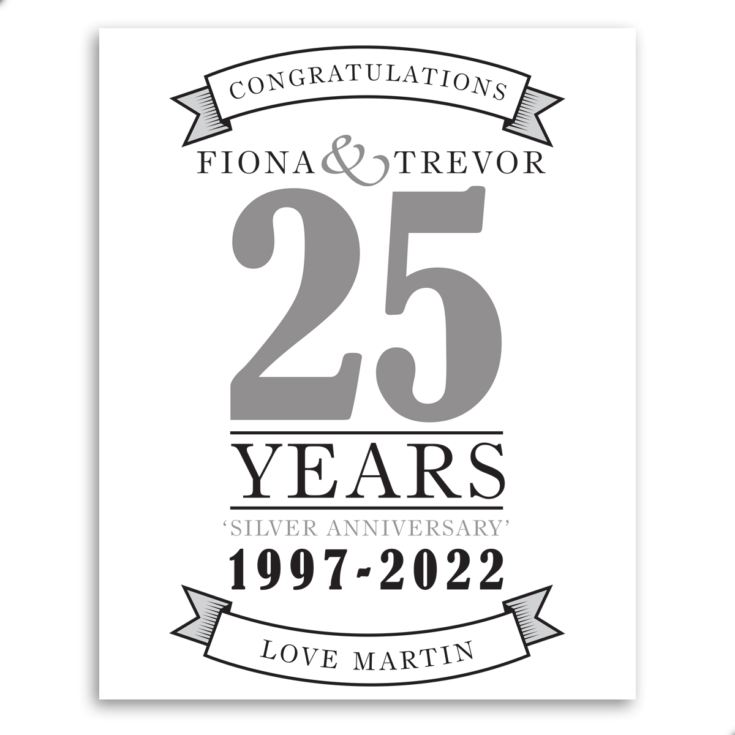 Personalised Silver Anniversary Print product image