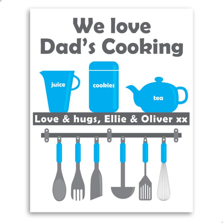 Personalised We Love Dad's Cooking Framed Print product image