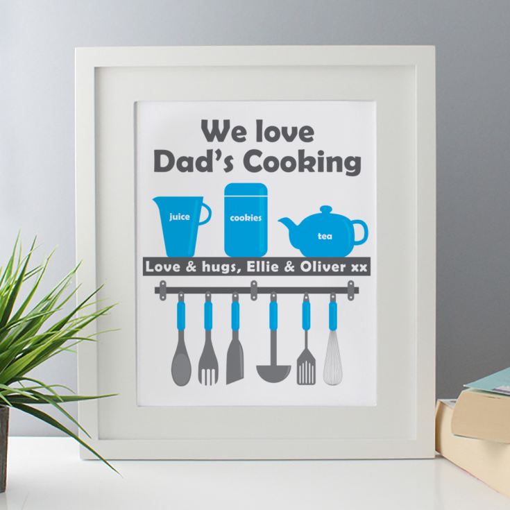 Personalised We Love Dad's Cooking Framed Print product image