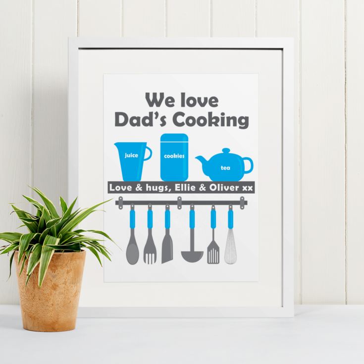 Personalised We Love Dad's Cooking Framed Print product image