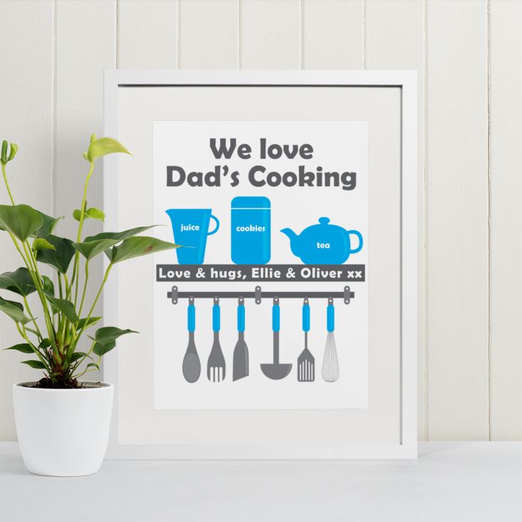 Personalised We Love Dad's Cooking Framed Print product image