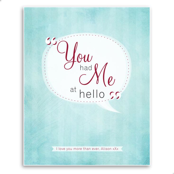 Personalised You Had Me At Hello Framed Print product image