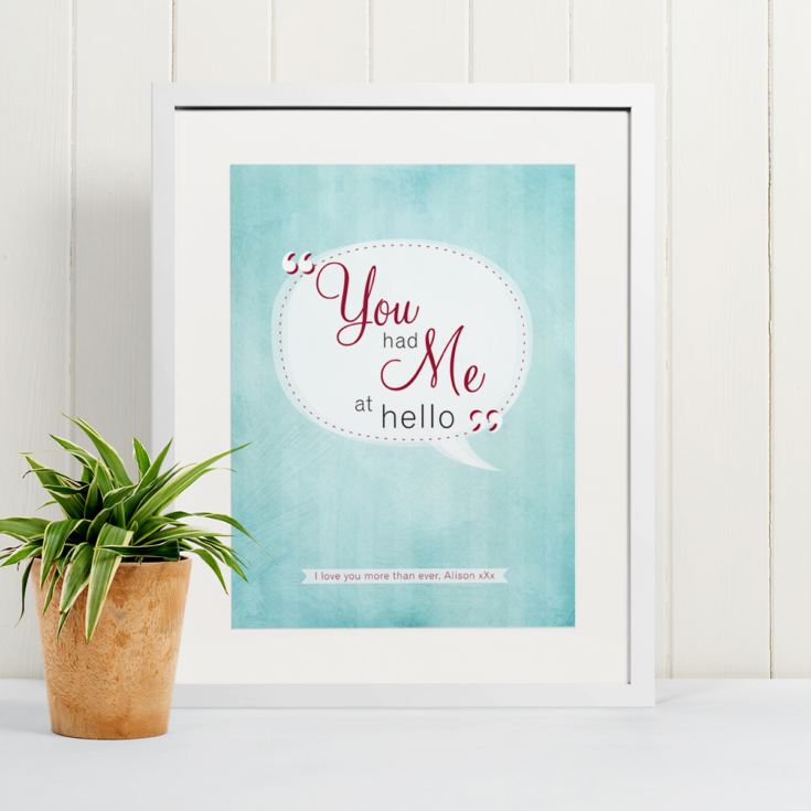 Personalised You Had Me At Hello Framed Print product image