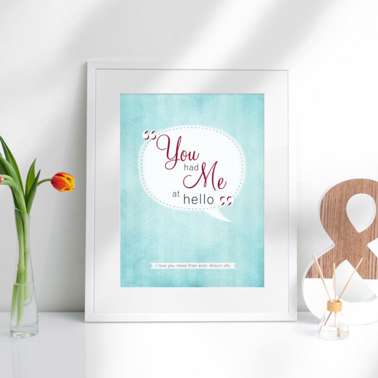 Personalised You Had Me At Hello Framed Print product image