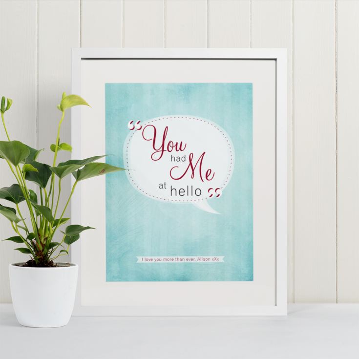Personalised You Had Me At Hello Framed Print product image