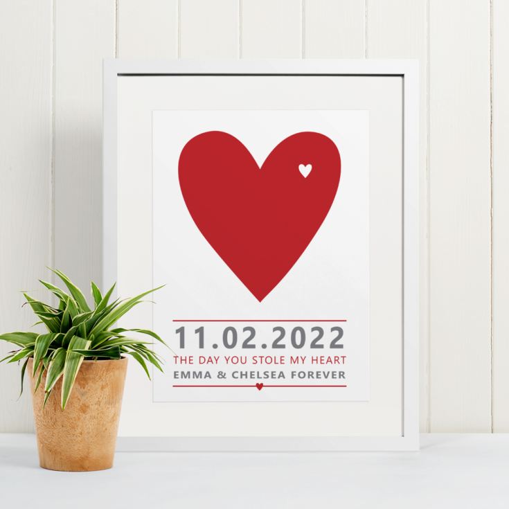 The Day You Stole My Heart Personalised Framed Print product image