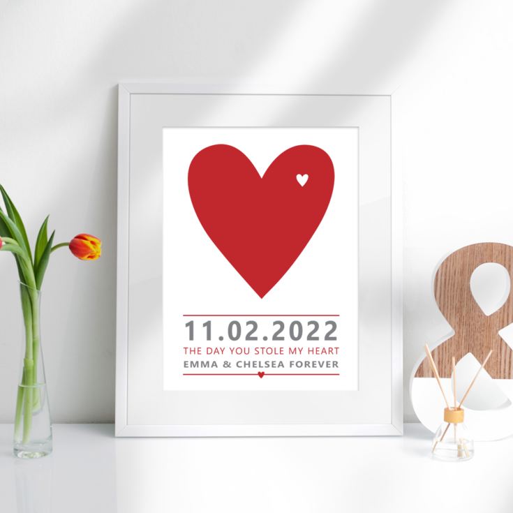 The Day You Stole My Heart Personalised Framed Print product image