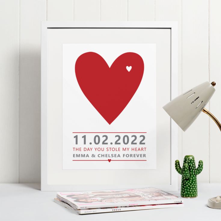 The Day You Stole My Heart Personalised Framed Print product image