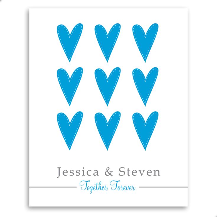 Together Forever Personalised Framed Print - Pink or Blue product image