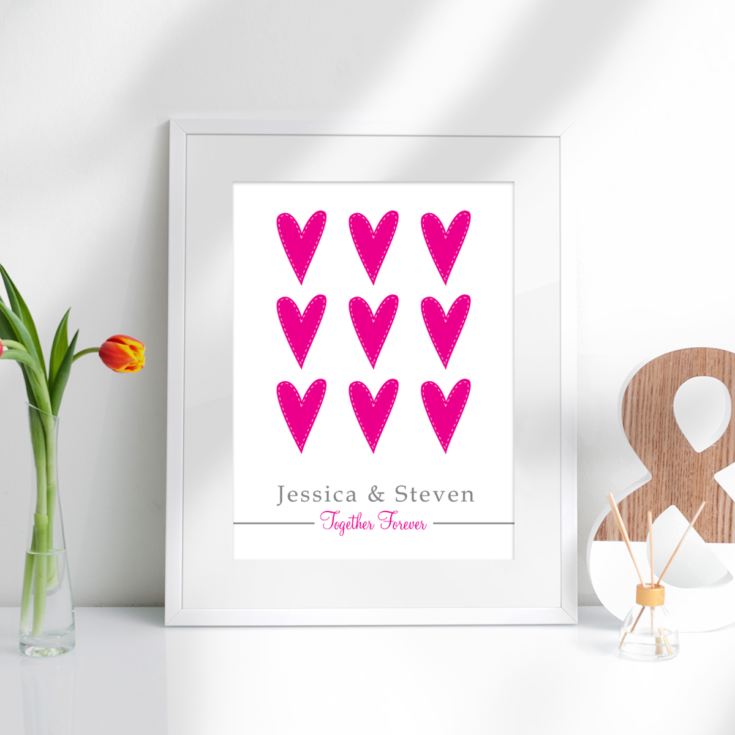 Together Forever Personalised Framed Print - Pink or Blue product image