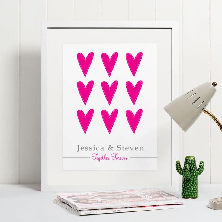 Together Forever Personalised Framed Print - Pink or Blue product image