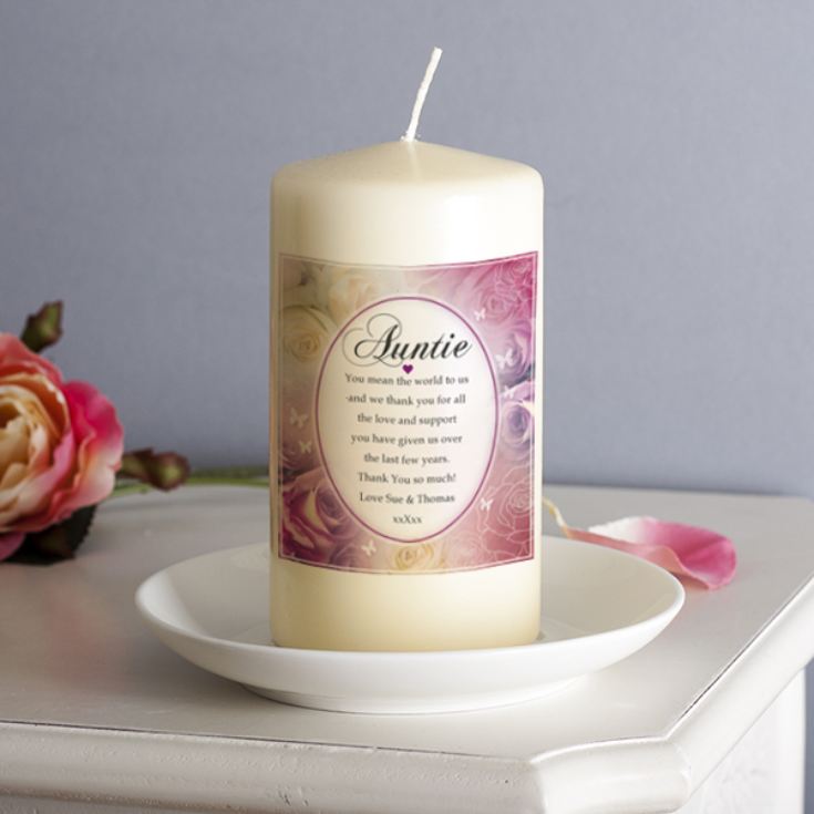 Personalised Floral Design Auntie Candle product image