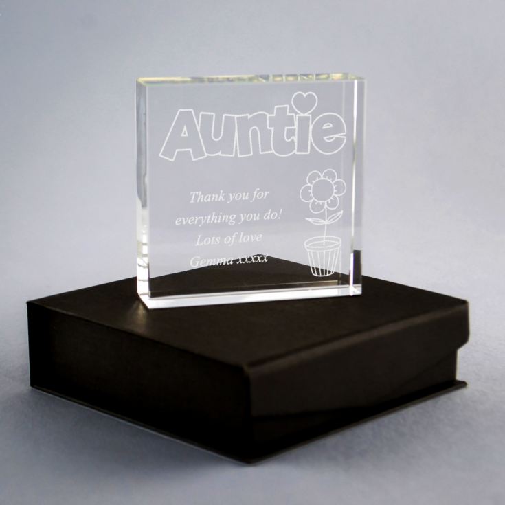Personalised Auntie Glass Keepsake product image