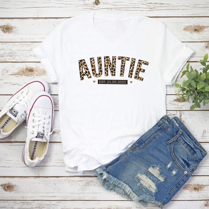 Personalised Leopard Print Auntie T-Shirt product image