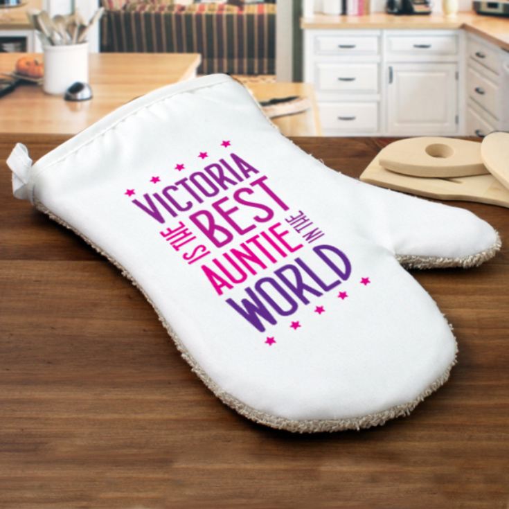 Best Auntie In The World Personalised Oven Glove product image